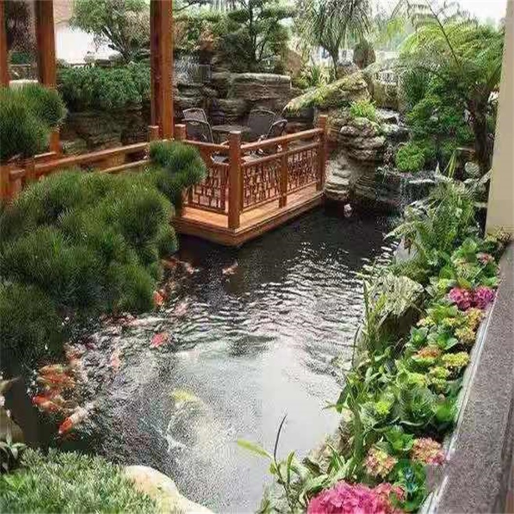雅安别墅庭院景观设计鱼池
